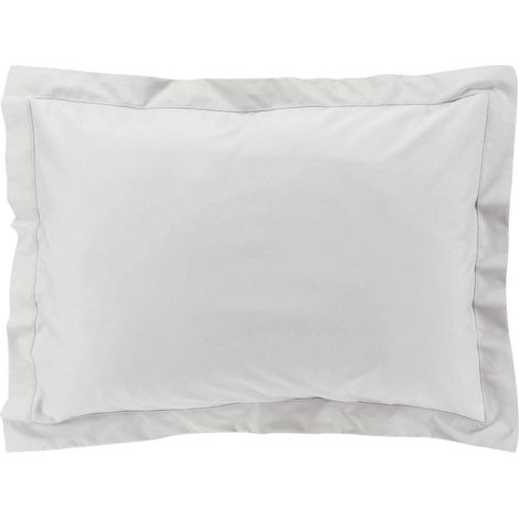 Taie d'oreiller volant plat 100% percale de coton ORIGINE Blanc 50x70 cm