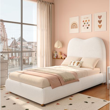 MEUBLIV cama 90x200 cm beige – cama hidráulica con cabecero y gran almacenaje, sin colchón (1/5)