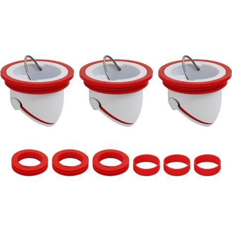 Valve Anti Odeur vanne pour Salle de Bain Siphon Bouchon évacuation de vidange Anti Insecte pour lavabo Baignoire Douche pour Sol Machine à Laver bonde egout clapet Anti refoulement (3pcs 40-48mm) (1/5)
