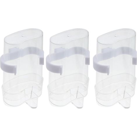 Distributeur Automatique d'eau pour Oiseaux 3pcs en Plastique Blanc Facile à Nettoyer et Remplir Mangeoire à Oiseaux pour Cage pour Perroquets