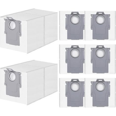 Lot de 8 sacs à Poussière pour Roborock S8 Max Ultra/Qrevo Master/Qrevo S/Q Revo/Qrevo Pro/Qrevo MaxV, Ensemble d'Accessoires sacs d'Aspirateur à Haute Capacité(3.1L) (1/4)