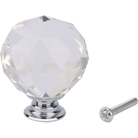 1PCS 40mm Ball Shape Crystal Glass Pull Handle Cabinet Drawer Cupboard Knob (Transparent) (1/5)