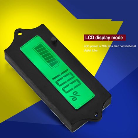 Indicateur de capacité de batterie LCD 6-63V PCB/HTN Indicateur de capacité de puissance de batterie Vert (GY-6A) (1/5)