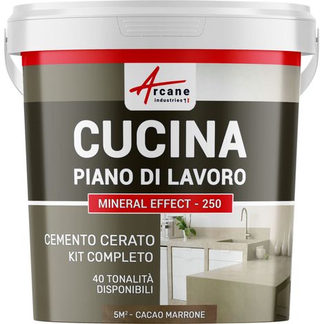 Microcemento cucina: per piano di lavoro e pavimento della cucina - 5 m² (in 2 strati) Marrone Cacao - ARCANE INDUSTRIES