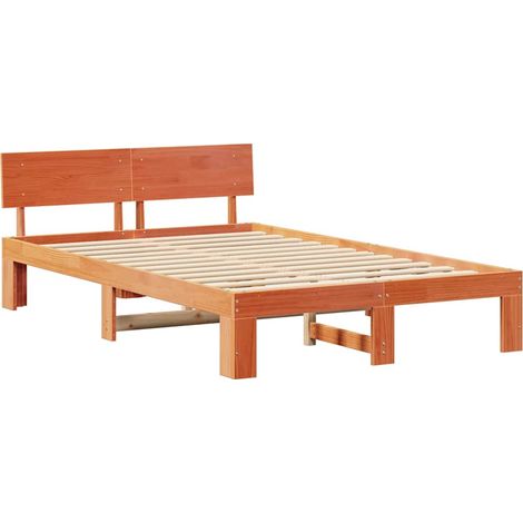 Lit double,Lit adulte,Cadre de lit Marron 120 x 190 cm Bois de pin massif CFW9068657 (1/5)