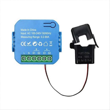 Tuya WLAN-Smart-Energiezähler, bidirektional, mit ehemaliger Clamp-App-Überwachung, Leistungsaufnahme bis 80 A, Alarm (1/5)