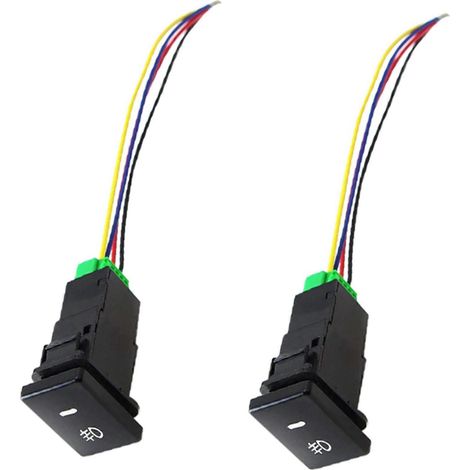 2 interrupteurs à bouton-poussoir 4 pôles 12 V avec voyants lumineux LED pour feux de brouillard, feux de jour et barre lumineuse LED (33 x 22 mm) (1/5)