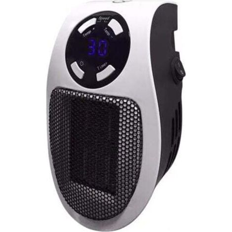 Calentador eléctrico portátil, mini calefactor de mesa de cerámica PTC con termostato para casa y oficina, 1 unidad, enchufe europeo con control remoto (1/3)