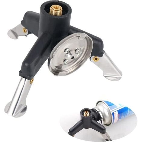 Vtizikl Adaptateur de brûleur triangulaire Outdoor, adaptateur pour bouteille de gaz, connecteur pour réchaud de camping, adaptateur pour bouteille de gaz, accessoires pour réchaud à gaz intérieur/ex (1/4)