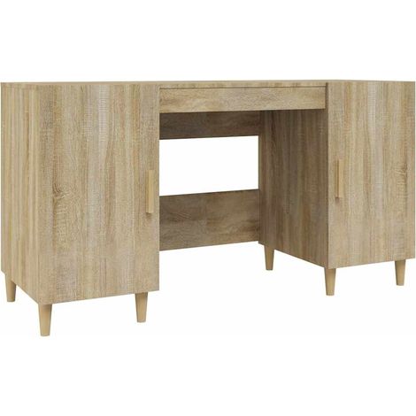 vidaXL Escritorio madera contrachapada roble Sonoma 140x50x75 cm (1/2)