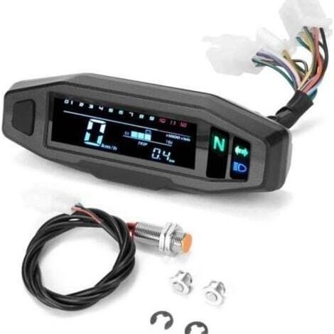 pair Groupe de jauges de moto - Compteur de vitesse numérique de moto - Conception antireflet étanche HD Mini LCD Compteur de vitesse de moto pour voyant lumineux (1/5)