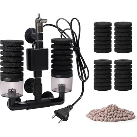 Éponges filtrantes pour aquarium, comprenant 2 paires d'éponges et une bille en céramique, pour aquariums de moins de 60 L. (1/5)