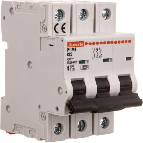 Interruttore automatico 3P C 25A 10kA P1MB3PC25