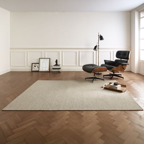 Tappeto Lasapa, 75% Lana 25% Poliestere , Antiscivolo, Forma Rettangolare, 230x160 cm Beige (1/4)