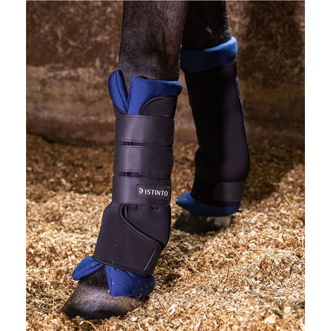 Full, Nero e ottanio: Set 4 Stable boots Distinto con neoprene e dettagli in pelle sintetica  più  cappellino omaggio