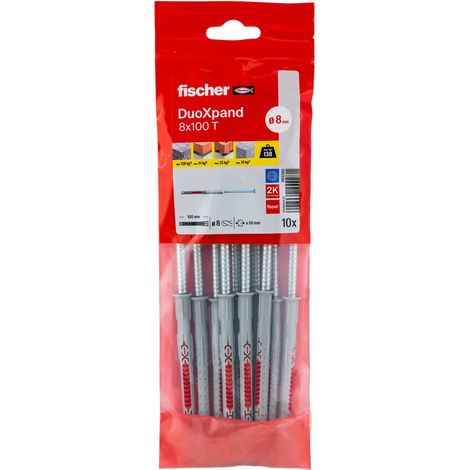 Cheville rallongée DuoXpand 8x100 avec vis à tête fraisée en Acier électrozingué Sachet de 10 (1/5)