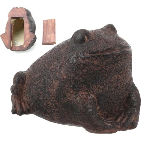 Cache-Clé Extérieur - Coffre-Fort Camouflé en Forme de Grenouille Sculpture en Résine avec Compartiment Discret pour Rangement de Monnaie, Bijoux, Colliers et Bagues
