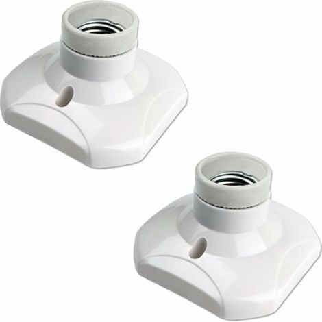 E27-Schraubfassung für LED-Lampen, Kunststoff und Keramik, 230 V, 60 W, 2er-Pack für Innenbeleuchtung (1/5)