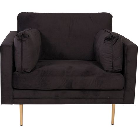 Boom Fauteuil en velours, noir. (1/5)