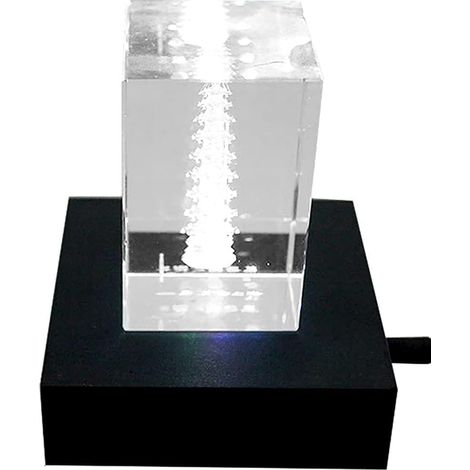 Pied de lampe carré en plastique pour objets cristal, avec socle (1/5)