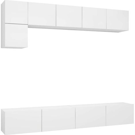 Maison Exclusive - Set Mobili Porta TV 5 pz Bianco in Legno Multistrato (1/5)
