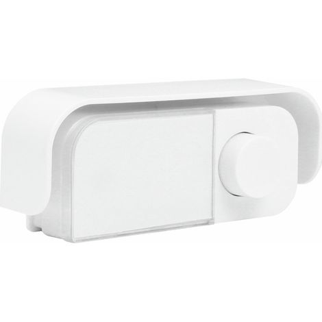 Bouton de carrillon à visière, filaire avec porte-étiquette, IP44, garantie 5 ans - Tibelec (1/5)