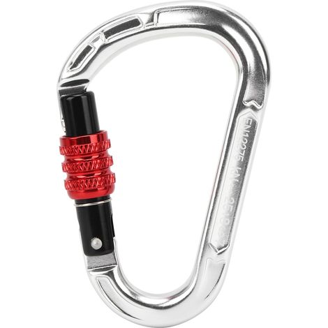Mousqueton de sécurité extérieur pour escalade, camping, alpinisme - Équipement de protection argenté (1/5)