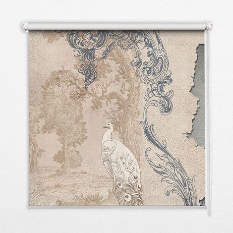 Tenda a Rullo Interna per Finestra - Tenda Filtrante Luce - Tenda Privacy - Tenda Decorativa Rettangolare - Rullo per Interni - (100 cm x 100 cm) - Uccelli vintage (1/5)