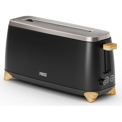 Grille-pain Noir 1000W Fente Extra Longue (1/2)