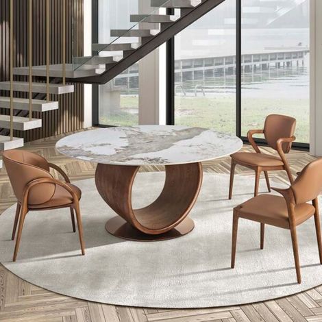 Table à manger ronde en céramique 160cm HABIS (1/4)