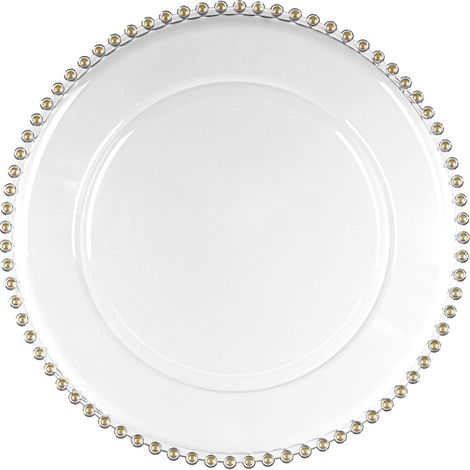 Sottopiattino con perle, trasparente, diametro circa 32 cm (1/2)