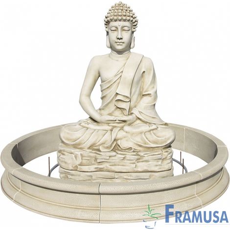 FUENTE DE PIEDRA ARTIFICIAL CENTRAL SMALL ARHAT MUSGO CON BOMBA Y CERCO PARA JARDIN (1/3)