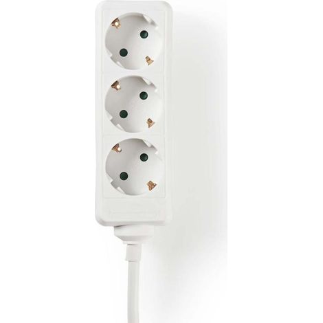 Extension socket  type f cee 77  3 way  150 m  3680 w  16 a  kind of grounding side contacts  230 v ac 5060 hz  socket angle 45 - h05vv f 3g15mm  white 88302194 88302194 88302194 88302194 88302194
