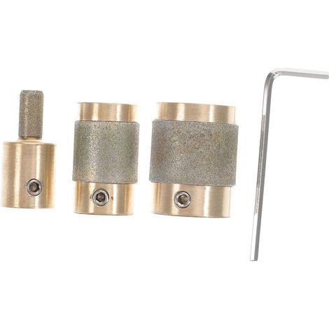 Outil de Meulage du Verre 1 Set, Têtes 1 Pouce 3/4 et 1/4 Âme en Cuivre et Emery, pour Pierre et Carrelage, Haute , Ne Se Déforme Pas Facilement (1/5)
