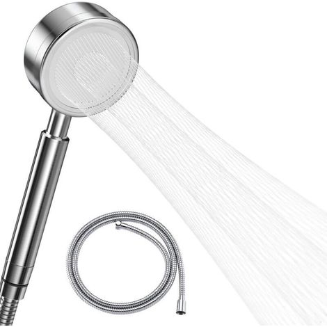High Pressure Shower Head with 1.5m Hose, 304 Stainless Steel Bathroom Shower Head, Water Saving, Easy Installation - Waist-Shaped Spray Method (1/5)