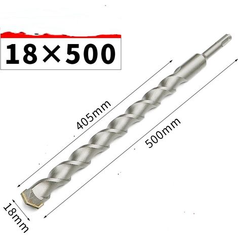 Foret Beton SDS Plus 18mm x 500mm Perçage Rapide et Précis – Pointe en Carbure Haute Qualité (1/5)