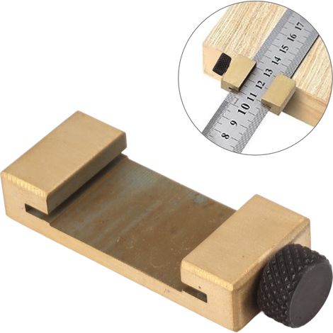 Bloc de positionnement pour règle en acier, bloc de limitation pour règle en acier, bloc de marquage pour le travail du bois, dispositif de marquage pour règle, curseur de limite pour règle (35 mm) (1/5)