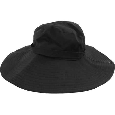 Chapeau de pêche UPF 50 anti-UV réglable imperméable polyvalent à large bord pour pêche en extérieur noir (1/5)