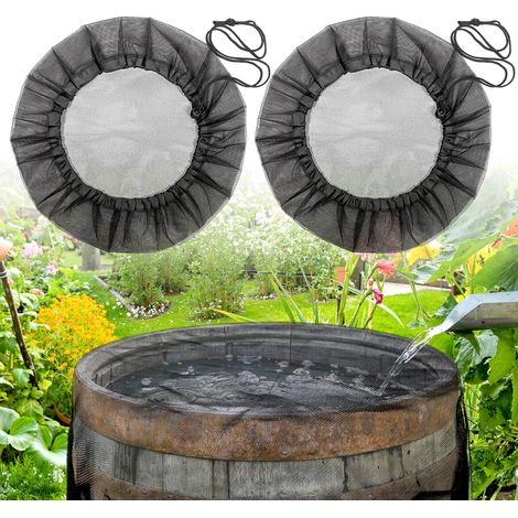 Lot de 2 Filets de Protection Citerne Eau de Pluie 95cm - Anti-Feuilles,Anti-Insectes et Anti-Moustiques avec Cordon de Serrage Réglable (1/5)