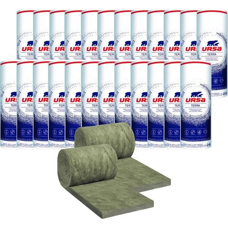 24 paquets de 2 rouleaux laine de verre URSACOUSTIC TERRA nu - Ep. 70mm - 288m² - R 1.75 (1/3)