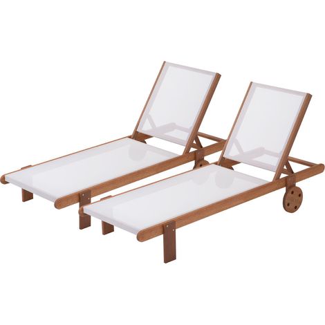 Set di 2 lettini in legno esotico SAIGON - Maple - Acero