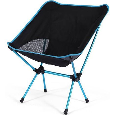 Small, Compact Folding Camping Chair for Adults (90kg) - Lightweight Backpacking Chair, Ideal for Outdoors, Fishing, Hiking, Picnics and Beach - Sky Blue (1/4)