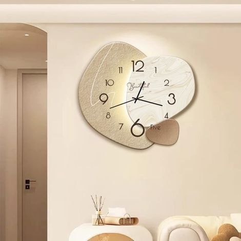 Cellfast – Horloge murale silencieuse 38cm en bois massif – Style nordique créatif – Décoration pour bureau, salle de classe, salon (1/4)
