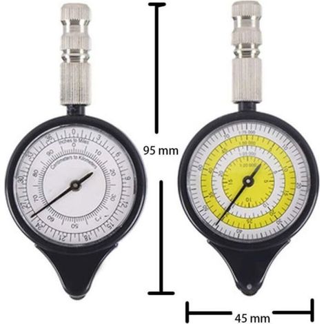2 Pcs Carte Télémètre Odomètre Multifonction Compass Curvimètre Appareil, Opisomètre, Curvimètre, Distance Calculatrice Carte Mesu (1/4)