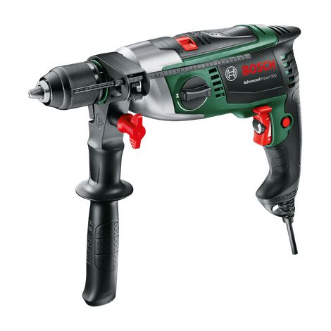 Perceuse a percussion filaire Bosch - AdvancedImpact 900 + poignee supplementaire 900W, beton 14mm, bois 40mm, avec accessoires