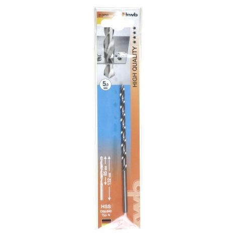 Broca helicoidal kwb 217050 5 mm 132 mm