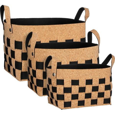 Mica Decorations Ensemble de paniers de rangement Noir H30xl30xL40cm (1/5)