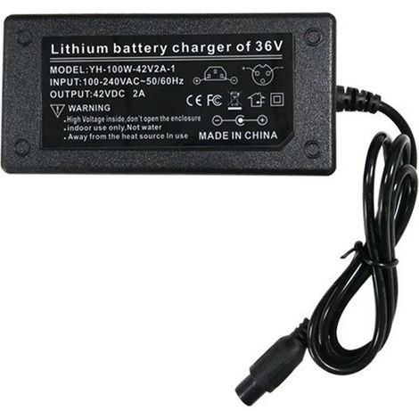 Chargeur secteur 42 V 2 A pour gyropode, hoverboard et vélo électrique (adaptateur) (1/5)