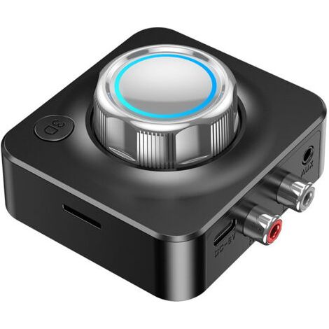 Receptor Bluetooth 5.0, adaptador Bluetooth con dos conectores RCA de 3,5 mm para sistemas HiFi, receptor de audio Bluetooth RCA para altavoces, amplificadores y radios de coche.