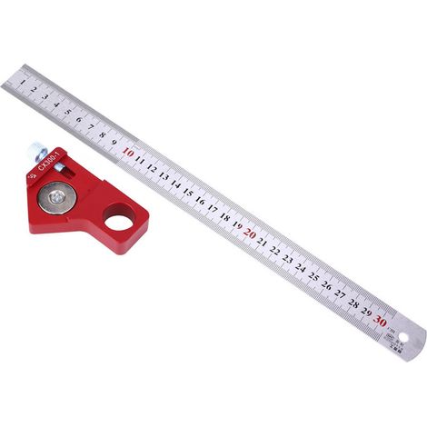 Rapporteur/aiguille de traçage pour le travail du bois CX300-1 - Outil de mesure de hauteur et d'angle (1/5)